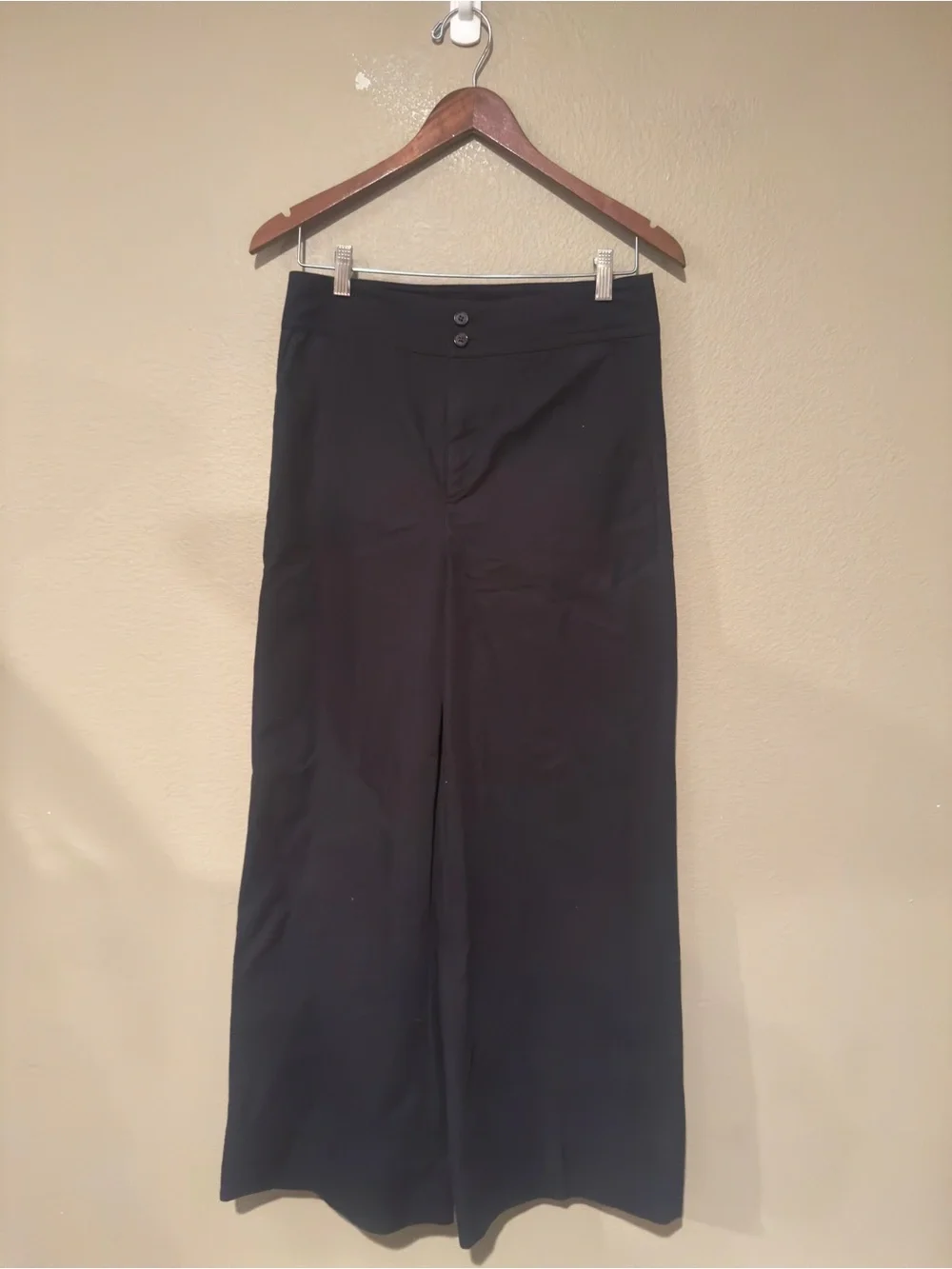 J.Crew Frankie Twill High Rise Wide Leg Trouser Pants Black Size 8